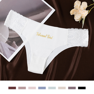 Dames Mid-Rise Kant Slipje Gebreide Alledaagse Groothandel Ondergoed Naadloze Mid-Rise Logo Op Taille - Product Image 6