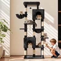 SunCharm avec hamac, mobilier moderne, centre d'activités à gratter pour grands chats, arbre à chat en bois massif