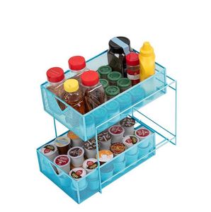 Meilleures ventes, prix les plus bas : Organiseur sous l'évier à 2 niveaux avec paniers et tiroirs coulissants en maille - Product Image 4