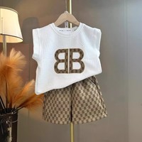 Ensemble de Vêtements pour Enfants d'Été Nouveau T-shirt à Manches Courtes Garçon Bébé et Short Deux Pièces, Ensemble Sport Décontracté pour Enfants
