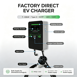 Chargeur <span class=keywords><strong>de</strong></span> Véhicule Électrique AC 7-22kW Vertical Type 1 Type 2 GB/T CCS1 CCS2 Domestique Commercial BYD <span class=keywords><strong>Tesla</strong></span> Garantie 18 Mois Direct Usine - Product Image 2