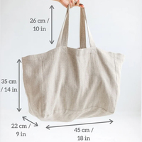Sac pour bébé en lin 100% français sac à provisions en toile réutilisable écologique avec style de dame pour la plage sac de maman à la mode