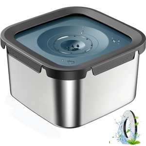 Factory Wholesale 4l Large Stainless Steel Water <b>Tank</b> for Dogs <b>Cats</b> Pet Slow Drinking Splash Proof Dog Bowl No Spill - Product Image 1