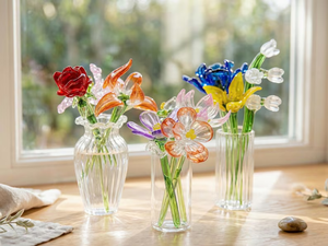 Décoration de bureau POD, ornements artisanaux <span class=keywords><strong>en</strong></span> verre, pots de <span class=keywords><strong>fleurs</strong></span>, plantes, cadeaux de <span class=keywords><strong>fleurs</strong></span> <span class=keywords><strong>en</strong></span> verre pour la fête des mères, anniversaire de décembre - Product Image 5