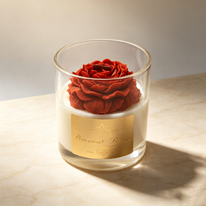 Hand Sculpted <b>Red</b> Rose Flower Soy Wax Scented <b>Candle</b> Clear Glass Jar With Baccarat Rouge Scent For Home Decor Wedding Favor Gift - Product Image 2