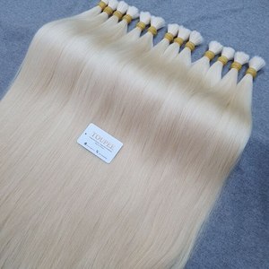Extensiones de Cabello Humano Virgen Liso Rubio a Granel con Trama Única y Puntas Completas Remy - Product Image 5