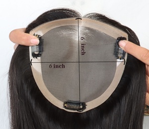 ライトブラウンリアルヒューマンヘアシルクトッパー3 #-レースベース5X5インチシルクベースファインバージンナチュラルヘアカツラ女性用 - Product Image 2