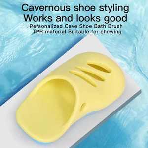 2025 nouveau gros brosse de bain pour animaux de compagnie Tpr trou chaussures brosse de bain chat toilettage Massage brosse de bain pour chats chiens - Product Image 5