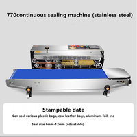 Machine de scellage continue semi-automatique horizontale pour sachets en plastique, poly/PE, aluminium, feuille d'aluminium