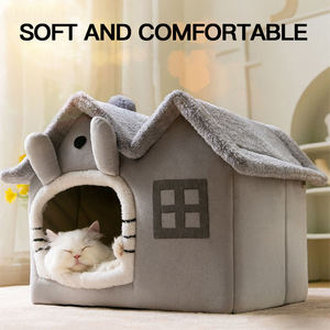 Eco-Friendly Small Animal Nest & Cat House Dog <b>Bed</b> Pet Cage Detachable Washable Winter Warm Sleep <b>Pad</b> Small Medium-Sized Dog Use - Product Image 5