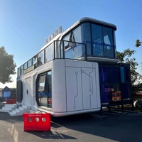 Maison de luxe préfabriquée en conteneur maritime en acier 20ft 40ft, design modulaire contemporain, étanche, installation facile, bureau portable