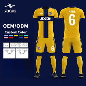 EXON Vente en gros Kit de football personnalisé version joueur, sublimation intégrale, broderie, logo en silicone, tenue d'équipe de football, Spandex respirant - Product Image 1