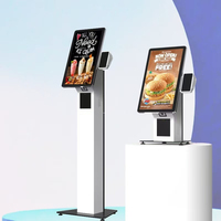 Kiosque de paiement de 21.5 pouces Machine de commande de restaurant Kiosque tout en un avec imprimante Kiosque de commande tactile à 10 points Système Pos sur pied