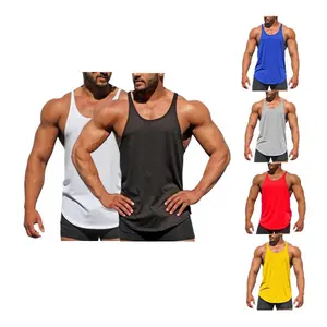 Canottiere sportive da corsa con logo stampato estivo a buon mercato canottiere con Logo stampato Plain Bodybuilding Fitness Muscle Gym canotta da uomo