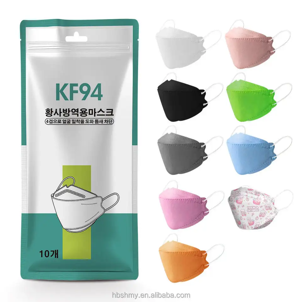 4 Ply Kf 94 Face Mask Kf94 K94 Masker Kf 94 Facemask Kf-94 Kf94Mask Black Korea Face Disposable 10Pcs Color Custom Adult