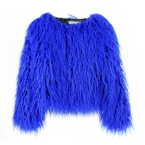 Q20846 sólido Otoño Invierno suave abrigo de piel peluda burbuja lana cálido Faux mujeres abrigo de piel mullida chaqueta femenina prendas de vestir exteriores - Product Image 5