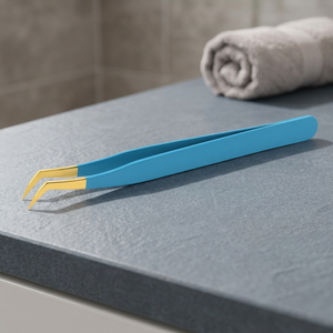 Pinzas Metálicas Azules en Forma de U con Punta Curva, Herramienta para Pestañas, Accesorio de Belleza para Extensiones, Reutilizables, de Grado Profesional - Product Image 4