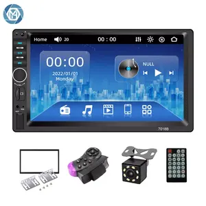 เครื่องเล่นวิทยุติดรถยนต์7018b 7นิ้ว,2 Din Mp5 Bt แฮนด์ฟรีเสียง Fm รองรับ Universal Mp5 Car Dvd Player