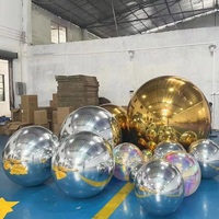Grands ballons géants gonflables abordables d'extérieur et d'intérieur en PVC avec boules miroir lumineuses décoratives lisses
