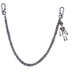 Cadena de cintura de esqueleto de metal punk, plata tibetana, de una sola capa, para hombre, cadena corporal de moda para Halloween - Product Image 5