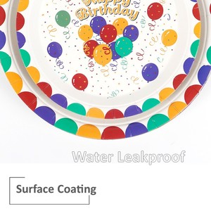 HLC Personnalisé Vaisselle de fête en papier de 7 pouces sur le thème des anniversaires, de qualité alimentaire, avec assiettes et serviettes pour la décoration d'anniversaire des enfants - Product Image 3