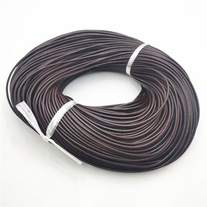 Black Smooth Round Cowhide Rope 1.0-3.0mm For <b>Bracelets</b> And Necklaces Wholesale Handmade Jewelry Material - Product Image 5