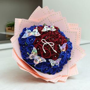 Papier d'emballage floral imperméable à double face imprimé de petites fleurs, matériau d'emballage floral tendance - Product Image 6