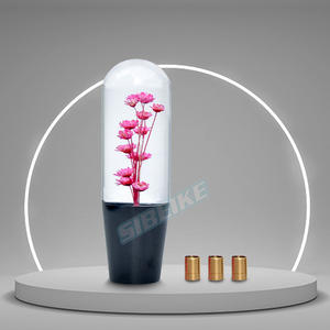 カスタムユニバーサルマニュアル車の水中フラワーギアシフトノブJDMレーシングクリアクリスタル本物の花アクリルシフトノブ - Product Image 4