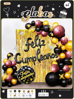Offre Spéciale noir et or anniversaire ballons décorations Latex matériel étoile ballon bière doré gland rideau pour les fêtes d'hommes