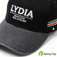Gorra de Béisbol de 5 Paneles, Dos Tonos, con Logotipo Bordado Personalizado, Visera de Mezclilla, Gorra de Algodón con Tira