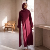 Nouvelle Tunique Longue Modeste Premium Nida 2026 avec Fente Latérale, Haut Abaya Élégant pour Femmes Musulmanes, Blouse Kaftan Traditionnelle avec Détail Nœud