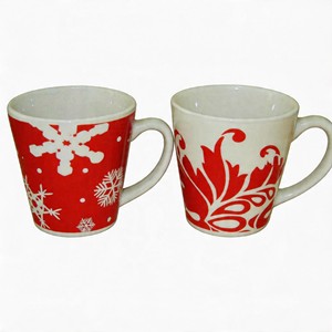 Tasses blanches en forme <span class=keywords><strong>de</strong></span> V pour enfants, motif flocon <span class=keywords><strong>de</strong></span> neige, sans BPA, anti-fuite, compatibles micro-ondes, vente en gros à prix abordable - Product Image 2