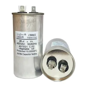 Condensador de compresor de aire acondicionado CBB65 20uf 450V 250V Condensador de película