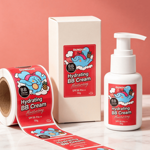 Wholesale High Grade Coated <b>Paper</b> Roll Labels Vivid Print <b>Red</b> Cartoon Elephant Adhesive Stickers For Beauty Cosmetic Bottle Pack - Product Image 2