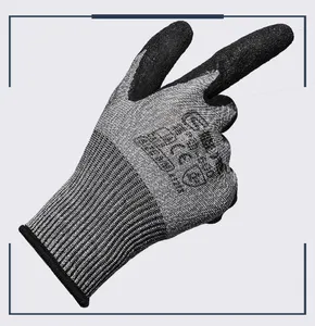 Guanti da lavoro di sicurezza in lattice rivestiti di colore nero Guantes