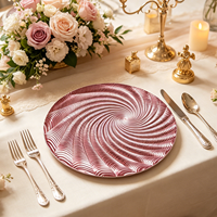 Assiette de présentation contemporaine en plastique PP de luxe, durable et pigmentée, motif personnalisable, pour dîner d'affaires, mariage, fête, décoration de table
