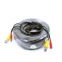 Câble vidéo et d'alimentation préfabriqué noir BNC mâle-mâle blindé tressé pour caméra de sécurité, système de surveillance CCTV DVR et moniteur