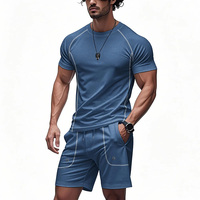 Conjunto Deportivo de Verano para Hombre, de Buena Calidad, Secado Rápido, Alta Elasticidad, Camiseta de Manga Corta y Pantalones Cortos para Entrenamiento