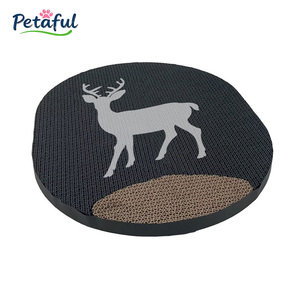 Op maat gemaakte duurzame moderne wandgemonteerde kattenkrabpaal met verticaal design, kartonnen verpakking, op maat gemaakte fotoprint, omkeerbare krabplank - Product Image 2