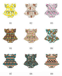 LT-469-YXW Precio al por Mayor, Ropa para Niños, Mono de Verano con Estampado de Animales y Frutas, Mangas con Volantes para Bebés Niñas - Product Image 6