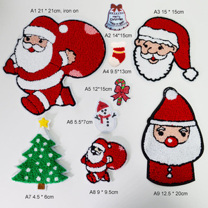 การ์ดอวยพรคริสต์มาสแบบปักลายปักเลื่อมแบบกลับด้านได้ ของขวัญตกแต่ง ป้ายปักเย็บติดผ้า รีดติดผ้า 3D PVC Chenille OEM - Product Image 5