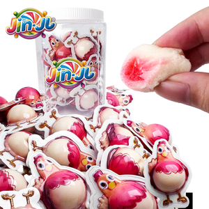 Caramelos de Goma Embotellados al por Mayor de Fábrica, 50% de Contenido de Jugo de Fruta, Caramelos de Sándwich con Forma de Pollito de Dibujos Animados, Sabor a Fresa, Caramelos EN71 - Product Image 1