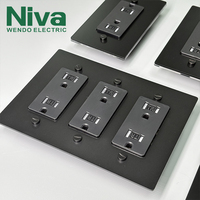 Niva personnalisé American Standard US prises et interrupteurs muraux en laiton multifonction 3 sorties panneau métallique type 118