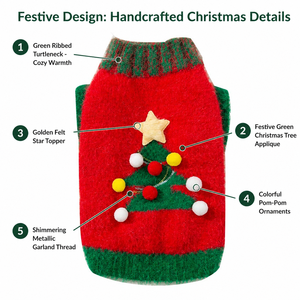 Suéter de Piel Sintética para Perros Pequeños, Jersey Cálido de Punto con Aberturas para las Patas, Ropa Acogedora de Navidad para Mascotas, <span class=keywords><strong>Chihuahua</strong></span>, Yorkie, Cachorro - Product Image 4