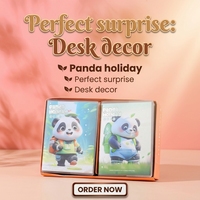 Lot de 480 mini-carnets en PVC 82x111mm, 80g/m², 76 feuilles, motif panda mignon, pochette intérieure colorée, vente en gros par carton