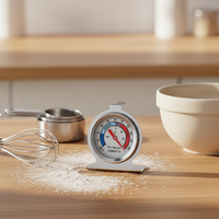 Termometer Oven Rumah Tangga Dial Baja Tahan Karat Tahan Air Tidak Memerlukan Listrik Rentang Suhu Tinggi (150-600F) Dapur