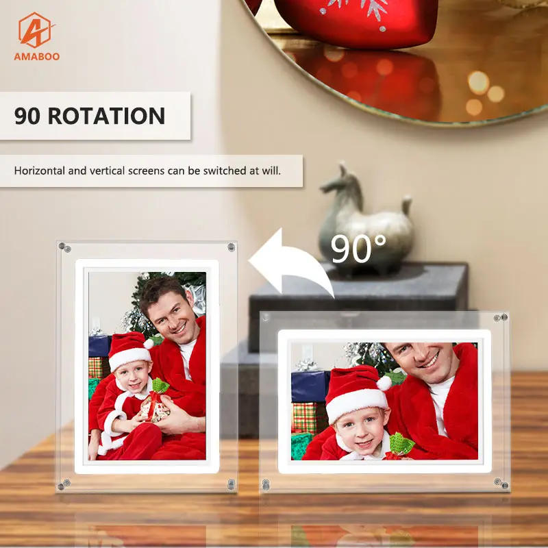 2024 New Wholesale 5 7 10.1 Inch Acrylic Digital Photo Frames Photo Video Player Online For Mother's Day Gifts