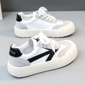 Zapatos de Mujer para el Verano 2026, Transpirables, con Parches de Colores, Suela Delgada, Versátiles, de Cuero, Color Blanco - Product Image 3