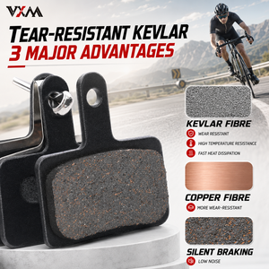 VXM Halbmetallische Scheibenbremsenbeläge mit Kupferfaser Geräuscharm Hohe Wärmeableitung Fahrrad-Bremsklötze für MTB Rennrad - Product Image 2