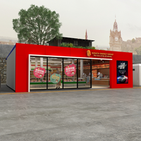 Magasin de proximité préfabriqué à bas prix, vente chaude, conteneur de 20 pieds ou 40 pieds
